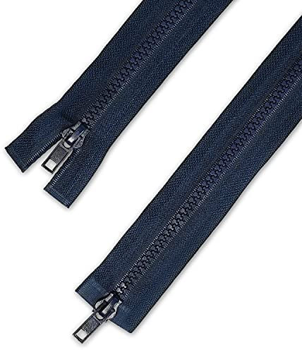 Telliswelt 2 Wege Reißverschluss teilbar - marine/dunkelblau - mit beidseitiger Öffnung - breite Kunststoffzähne - praktisch - 3,3 cm breit - 90 cm lang