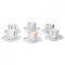 Van Well 6x 2-tlg. Espresso-Set Silver Night, Espressotassen 110 ml + Untertassen, Hotelporzellan, Kaffeegeschirr, abstraktes Dekor, Gastro-Geschirr