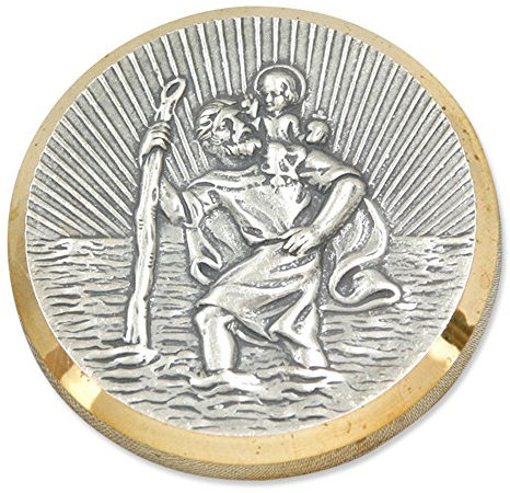 Motivationsgeschenke.de St. Christophorus Plakette, Religiös, Religious Magnet, Magnet, 1 Stück, Kunststoff