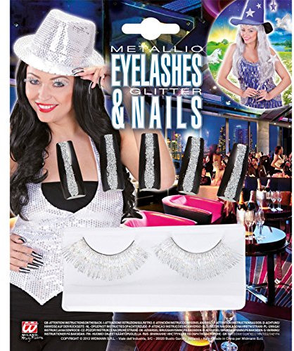 Set Faux Cils et Ongles Argent