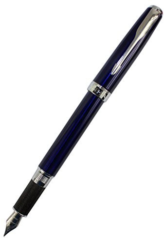 Gullor 601 Fountain Pen blue and silver clip pen