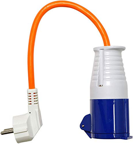 Streetwize SWTT44 Euro Hook Up Adapter – 200/250V Adapter Lead w/ Header, Converter Lead for Motorhomes, Caravan, Trailers