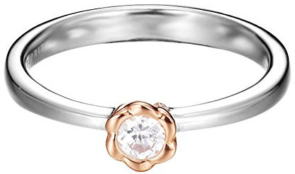 Esprit Damen-Ring 925 Sterling Silber Zirkonia petite rose weiß ESRG92502A160