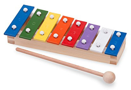 New Classic Toys - 10221 - Musikinstrument - Metallophon mit Musikbuch - 8 Töne - Pocket