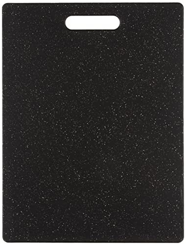 Dexas Superboard Planche à découper avec poignée et pieds antidérapants, couleur granit foncé avec coins antidérapants noirs, 27,9 x 36,8 cm