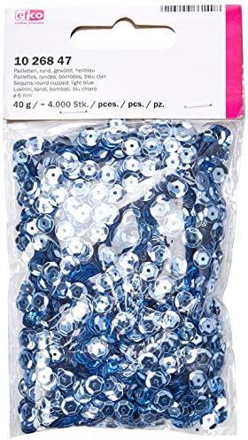 efco rund-Pailletten, hellblau, 6 mm, 40 g, 4000-piece