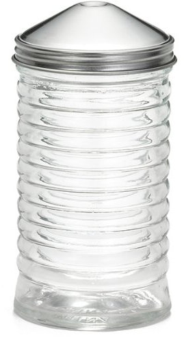 Tablecraft Beehive Glass Sugar Pourers with Centre Pour Top 12oz - Case of 12 | Sugar Dispensers, Sugar Holders