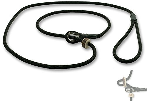 Mystique® Field trial Moxonleine Retrieverleine 6mm 130cm mit Zugbegrenzung schwarz