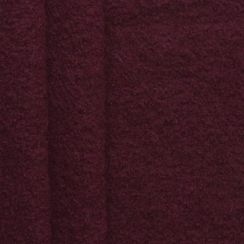 STOFFKONTOR Walkloden Wollstoff Meterware, 100% Wolle, Farbe Weinrot, Isolierend & Beidseitig verwendbar, 140 cm breit, ca. 350 g/m²