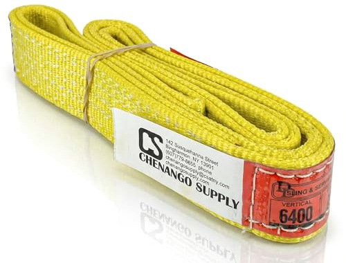 DD Sling (USA Made). 2 wide X (4' to 20' lengths) in Listing! 2 Ply Twisted Eye, Nylon Lifting Slings, Eye & Eye, Heavy Duty (900 webbing), 6,400 lbs Vertical, 5,100 Choker, 12,800 Basket Load Capacity (2inX4ft)