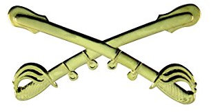 US Civil War Kepi Hut Badge geprägt Messing Kavallerie Schwert Uniform Insignia Pin