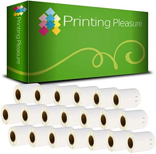 Printing Pleasure 20 x 14681 Rollen CD/DVD-Etiketten kompatibel für Dymo LabelWriter & Seiko Etikettendrucker | Ø57mm | 160 Stück