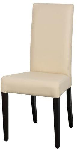 KEHO Esszimmerstühle 4er Set (ST22) - bis 120 kg - Aus massivem Buchenholz - Stühle Esszimmer - Fertig montiert (Wenge - Beige)