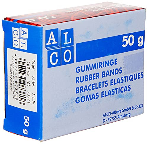 ALCO-Albert 737/1 - Gummringe Ø 100 mm, Schachtel à 50 Gramm, rot