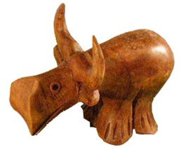 Naturesco Holzfigur Schnitzfigur Wasserbüffel