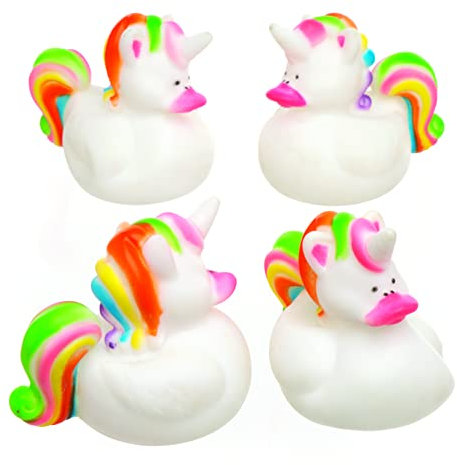Baker Ross Badeenten „Regenbogen-Einhorn“ für Kinder als kleine Überraschung oder als Preis bei Partyspielen (4 Stück)