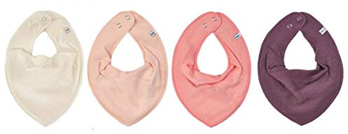 Pippi 4er Set Baby Dreieckstuch Halstuch Lätzchen 4 Stück * creme, lachs, pfirsich, pflaume