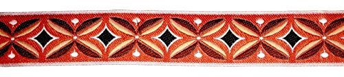 10m Indianer Retro Bordüre Webband Breite 25mm Farbe: serviert 1A TH15 / Terracotta/braun/Hellbraun/weiß/schwarz - 81-7-25mm