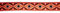10m Indianer Retro Bordüre Webband Breite 25mm Farbe: serviert 1A TH15 / Terracotta/braun/Hellbraun/weiß/schwarz - 81-7-25mm