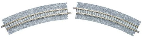 TomyTEC 017530 Model Railway Accessories 2 Curved Tracks with Radius 354 Überhöhung Diameter 22.5 mm