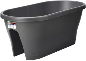 elho Corsica Flower Bridge 60 - Übertopf für Balkon & Außen - Ø 57.3 x H 23.8 cm - Schwarz/Anthrazit