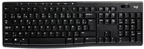 Logitech K270 Teclado Inalámbrico a 2,4 GHz para Windows, Disposición AZERTY Belga - Negro