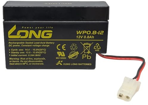 Akku kompatibel FIAMM FG20086 12V 0,8Ah AMP AGM Blei Accu Batterie wartungsfrei