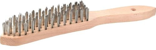 KWB Handdrahtbürsten, rostfrei, Länge = 25 mm, stahldraht, 5-Reihig, holzgriff, Handstielbürste