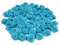 Rosen 15 mm x 20 Stück Satinrosen Aufnäher Deko Blumen Röschen zum Basteln Haarschmuck kleine Rosenköpfe Farbe: türkis 340