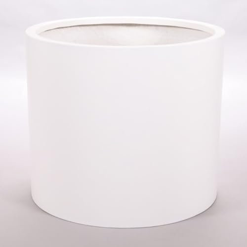 Elegant Einrichten Pflanzkübel Fiberglas, zylindrisch D70xH60cm Perlmutt weiß.