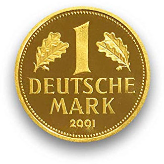 DEUTSCHLAND / GERMANY / ALLEMANGNE 1 DM GOLDDM GEDENKMÜNZE 1 Deutsche Goldmark 2001 - 999er Feingold 12g Gold - Goldmünze ANLAGEMÜNZE - im original Etui mit Zertifikat