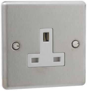 Stainless Steel 13 Amp Single 1 Gang Unswitched Socket [ST723-01]