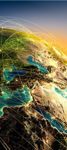 wandmotiv24 Türtapete Vernetztes Asien TT183 90x200cm Tapete Technik Internet Modern