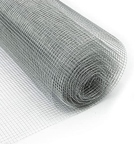 casa pura Volierendraht Drahtgitter feinmaschig 100cm hoch x 10m lang für Hochbeet 4-Eck Drahtgeflecht, Nagergitter, Vogeldraht, Volierengitter, Gitterdraht, Drahtzaun verzinkt Maschen-Weite 13x13mm