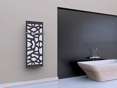 Badheizkörper Design Mosaik 2, HxB: 120 x 47 cm, 799 Watt, weiß/moonstone-grau + Handtuchhalter (15x15mm) Szagato Made in Germany Handtuchheizung Handtuchwärmer Design Heizkörper