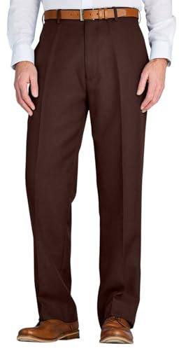 Chums Men's Stretch Waist Formal Smart Work Trousers Elasticated Waist Brown