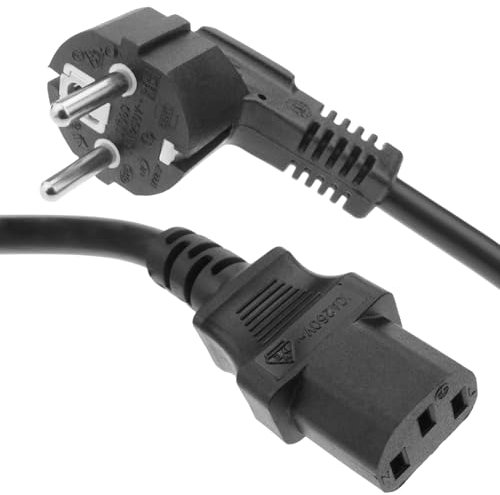 BeMatik - Cable eléctrico de alimentación IEC60320 C13-hembra a Schuko-Macho 15 m