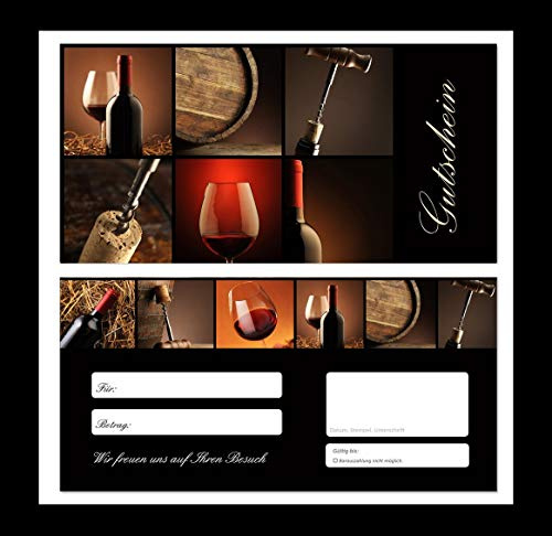 LYSCO 50 x Geschenkgutscheine (Wein-641) Ein super Produkt für Ihre Kunden. Gutscheine Gutscheinkarten Gastronomie