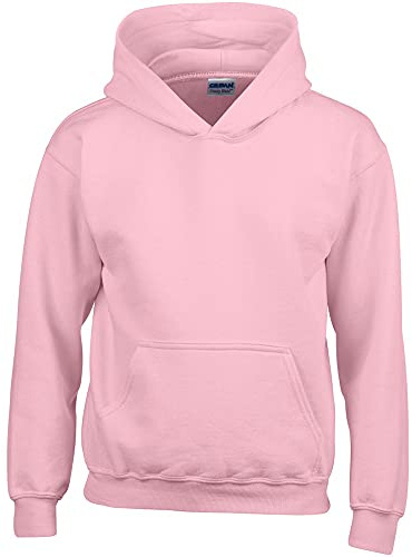 GILDAN Heavy Blend Childrens Unisex Hooded Sweatshirt Top/Hoodie (M) (Light Pink)