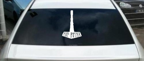 Thors Hammer - Liga Viking (weiß) Heckscheibenaufkleber