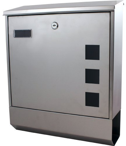 BITUXX Edelstahl Wandbriefkasten Briefkasten Postkasten Mailbox Letterbox mit Zeitungsrolle Eckig