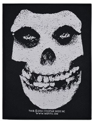 MISFITS Aufnäher WHITE SKULL Patch gewebt 10 x 13 cm