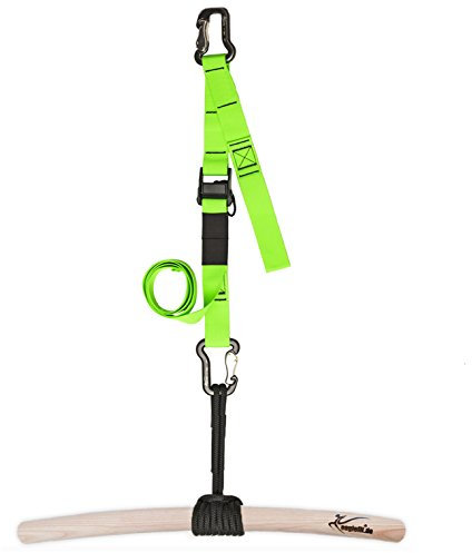 eaglefit - Premium Klimmzugstange aus Holz für Outdoor & Zuhause (wetterfest, 60 cm) Klimmzug Stange ergonomisch gebogen für Decke, Balken, Garten, Baum - Pull-Up Bar verstellbar zum Einhängen (grün)