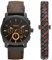 Fossil Herren Analog Quarz Uhr mit Leder Armband FS5251SET