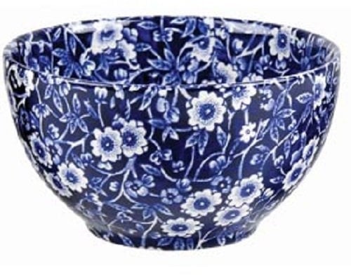 Burleigh Dark Blue Calico Sugar Bowl Small