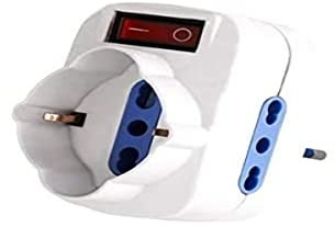 Adattaore rotante triplo rotabile a 90° con spina Schuko 16A