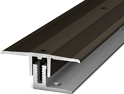 PRINZ Übergangsprofil Aluminium 220 7-16 mm - 90cm Länge - 34mm Breite - für Laminat und Parkett (Bronze)
