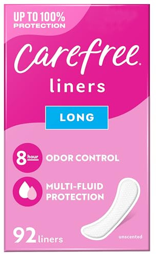 Carefree Acti-Fresh Ultra-Thin Panty Liners, Long To Go, Unscented - 92 Count by Carefree