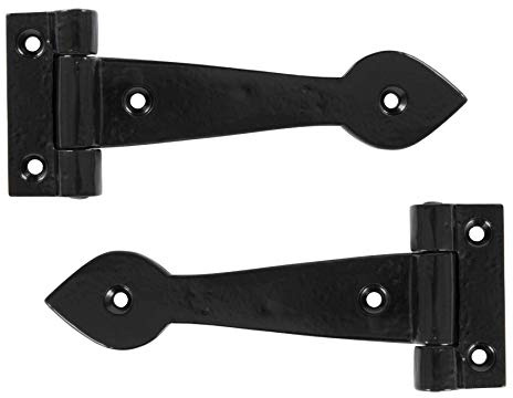 From The Anvil Black Smooth 6 Inch Cast T Hinge (Pair)