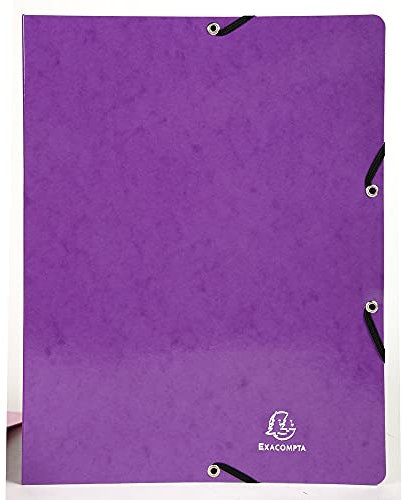 Exacompta 51896E Iderama Ringbuch (mit Gummizug A4, 4 Ringe, 15 mm, beschichteter Manila-Karton) 1 Stück, violett